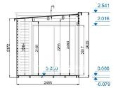 Medinis sodo namelis „flach“ 45 mm, 360x250 cm - nuotraukos Nr. 4