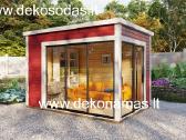 Medinis sodo namelis „flach“ 45 mm, 360x250 cm - nuotraukos Nr. 2