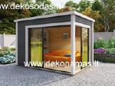 Medinis sodo namelis „flach“ 45 mm, 360x250 cm - nuotraukos Nr. 3