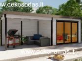 Medinis sodo namelis „bordo“ 28 mm, 360x240 cm - nuotraukos Nr. 2