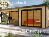Medinis sodo namelis „bordo“ 28 mm, 360x240 cm - nuotraukos Nr. 3