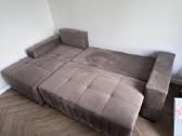 Kampinė sofa-lova + stiklinis kavos staliukas - nuotraukos Nr. 3