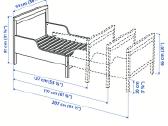 Keič. ilgio lovos rėmas su lent. p., pilka, 80x200 - nuotraukos Nr. 3