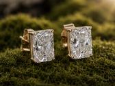 Geltono aukso auskarai su 2.95 ct deimantais - nuotraukos Nr. 2