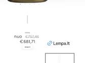 Italu Dizainerio kurtas šviestuvas dūminto stiklo - nuotraukos Nr. 4