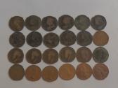 Senovinių Didžiosios Britanijos 1 Penny monetų rin - nuotraukos Nr. 2