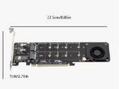 Pci-e 4.0 X16 To 4x M.2 M-key Nvme adapteris - nuotraukos Nr. 3