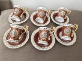 6 espresso puodelių su lėkštutėmis rinkinys - nuotraukos Nr. 6