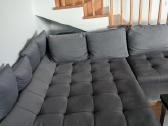 Didelė pilka patogi sofa su miegama dalimi - nuotraukos Nr. 3