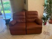 Ruda 2 ir 3 dalių odinė sofa - nuotraukos Nr. 2