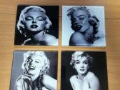Marilyn Monroe stikliniai padėkliukai – 4 vnt. - nuotraukos Nr. 3