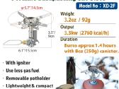 Campingmoon XD-2f nešiojama dujinė viryklė - nuotraukos Nr. 6
