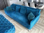 Veliūrinė sofa su pufu - nuotraukos Nr. 11