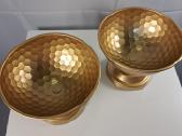 Auksinės metalinės vazos, 14 cm skersmens - nuotraukos Nr. 2