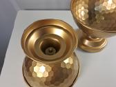 Auksinės metalinės vazos, 14 cm skersmens - nuotraukos Nr. 3
