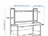 Ikea Fredde baltas stalas, 140 cm - nuotraukos Nr. 3