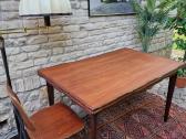 Vintažinis mid century tikmedžio valgomojo stalas - nuotraukos Nr. 3