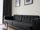 Trivietė tamsiai pilkos spalvos sofa - nuotraukos Nr. 5