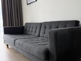 Trivietė tamsiai pilkos spalvos sofa - nuotraukos Nr. 7