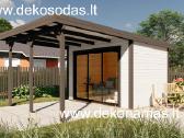 Medinis sodo namelis „bela“ 28 mm, 360x240 cm - nuotraukos Nr. 3