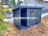 Medinis sandėliukas 3,5x2 m su malkine – 1 650 € - nuotraukos Nr. 3