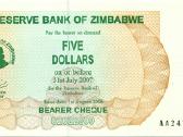 Zimbabwe 5 dollars 2006. Unc. P - nuotraukos Nr. 2