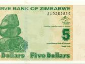 Parduoduzimbabwe 5 dollars 2009. Unc. P - nuotraukos Nr. 2