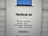 MacBook air M2 8gb RAM 258gb SSD Starlight - nuotraukos Nr. 3