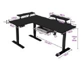 Elektrinis L formos kampinis stalas 160cm - nuotraukos Nr. 2