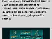 Engwe Engine Pro 2.0 Nm75 Max1200w Trip373km - nuotraukos Nr. 4