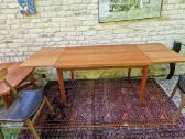 Vintažinis mid century tikmedžio valgomojo stalas - nuotraukos Nr. 4