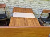 Vintažinis mid century tikmedžio valgomojo stalas - nuotraukos Nr. 13