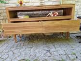 Vintažinė mid century tikmedžio masyvo komoda - nuotraukos Nr. 11