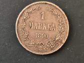 Suomija-rusija 1890 1 markka Ag 868 5,18g - nuotraukos Nr. 2