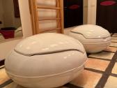 Garden Egg Chair su natūraliu audinės kailiu - nuotraukos Nr. 2