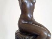 2 Skulptūros Moteris ant baro kėdės 29 cm - Bronza - nuotraukos Nr. 18