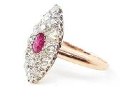 Aukso (750) žiedas su rubinu ir deimantais 1,14ct - nuotraukos Nr. 3