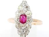 Aukso (750) žiedas su rubinu ir deimantais 1,14ct - nuotraukos Nr. 4