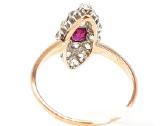 Aukso (750) žiedas su rubinu ir deimantais 1,14ct - nuotraukos Nr. 6