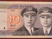 10 litų 2001 m. ir 2007 m. banknotai Unc - nuotraukos Nr. 4