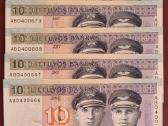 10 litų 2001 m. ir 2007 m. banknotai Unc - nuotraukos Nr. 6