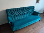 Chesterfield stiliaus sofa, žalsvai mėlyna - nuotraukos Nr. 2