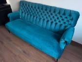 Chesterfield stiliaus sofa, žalsvai mėlyna - nuotraukos Nr. 3