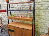Vintažinė mid century knygų lentyna su darbo vieta - nuotraukos Nr. 7