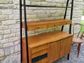 Vintažinė mid century knygų lentyna su darbo vieta - nuotraukos Nr. 9