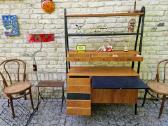 Vintažinė mid century knygų lentyna su darbo vieta - nuotraukos Nr. 15