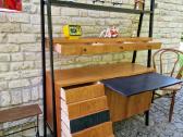 Vintažinė mid century knygų lentyna su darbo vieta - nuotraukos Nr. 19