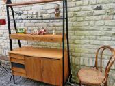Vintažinė mid century knygų lentyna su darbo vieta - nuotraukos Nr. 32