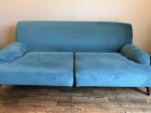 Mėlyna velvetinė sofa - nuotraukos Nr. 2