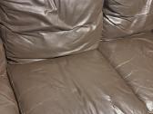 Tamsiai ruda odinė 3-vietė sofa - nuotraukos Nr. 3